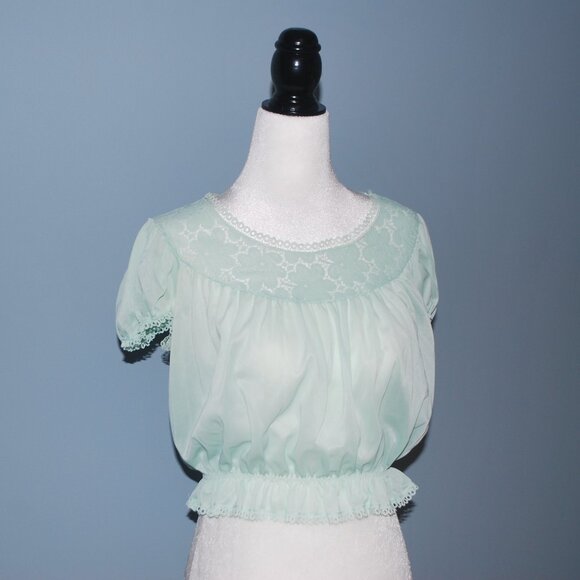 Vintage Mint Green Princess Top - Picture 2 of 5